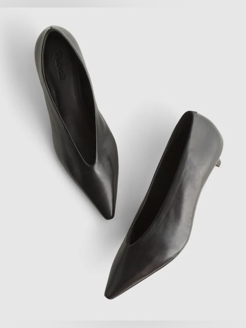 NWOB Madewell The Emilie Glove Pump True Black Leather Size 7.5 Shoes Heels